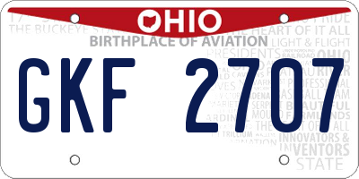 OH license plate GKF2707