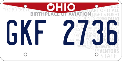 OH license plate GKF2736
