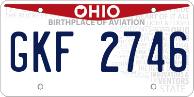 OH license plate GKF2746