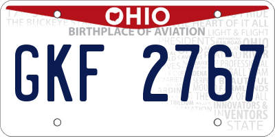 OH license plate GKF2767