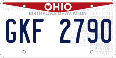 OH license plate GKF2790