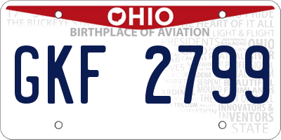 OH license plate GKF2799