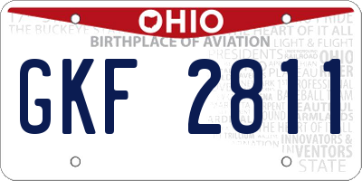 OH license plate GKF2811