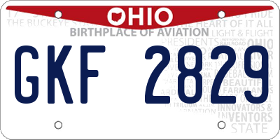 OH license plate GKF2829