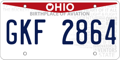 OH license plate GKF2864