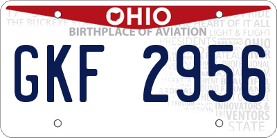 OH license plate GKF2956