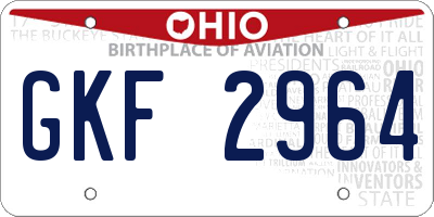 OH license plate GKF2964