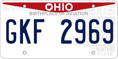 OH license plate GKF2969