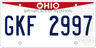 OH license plate GKF2997