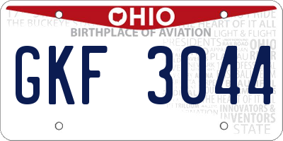 OH license plate GKF3044