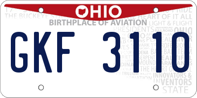 OH license plate GKF3110