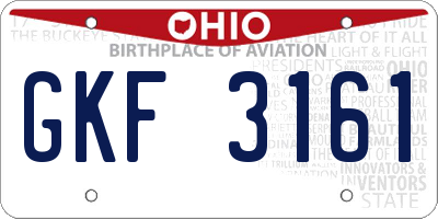 OH license plate GKF3161