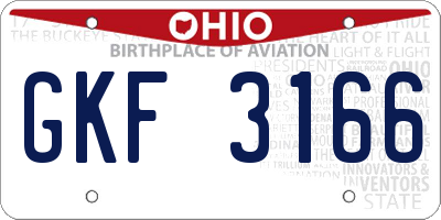 OH license plate GKF3166