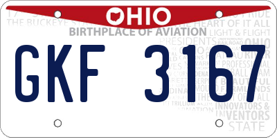 OH license plate GKF3167