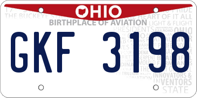 OH license plate GKF3198