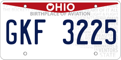 OH license plate GKF3225