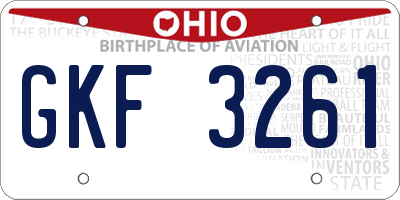 OH license plate GKF3261