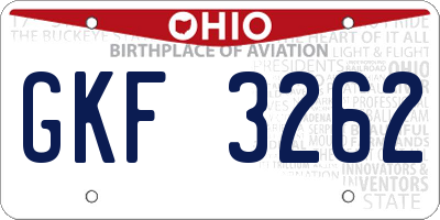 OH license plate GKF3262