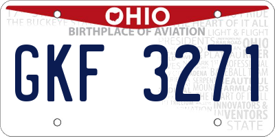 OH license plate GKF3271