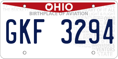 OH license plate GKF3294