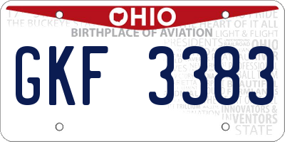 OH license plate GKF3383