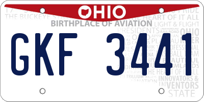 OH license plate GKF3441