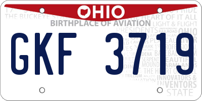OH license plate GKF3719