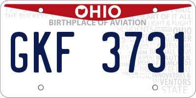 OH license plate GKF3731