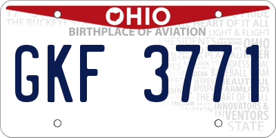 OH license plate GKF3771