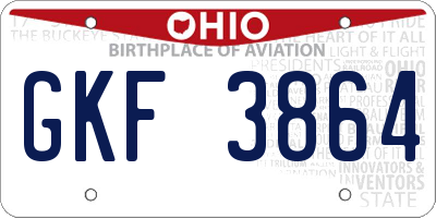 OH license plate GKF3864