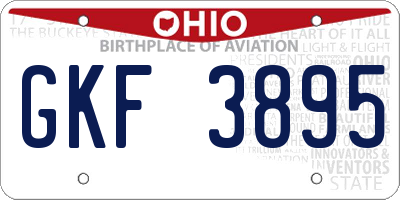 OH license plate GKF3895