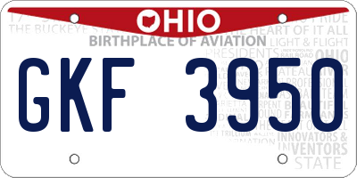 OH license plate GKF3950