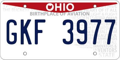OH license plate GKF3977