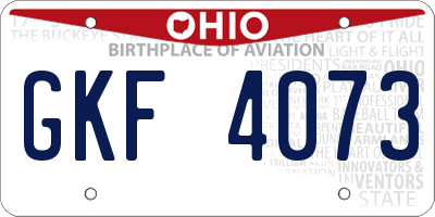 OH license plate GKF4073