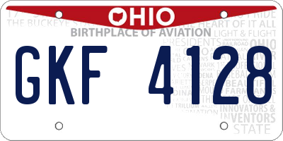 OH license plate GKF4128