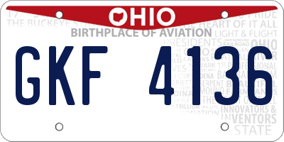 OH license plate GKF4136