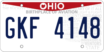 OH license plate GKF4148