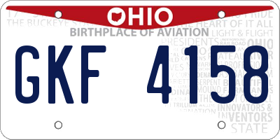 OH license plate GKF4158
