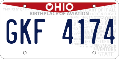 OH license plate GKF4174