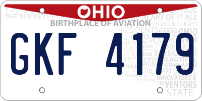 OH license plate GKF4179