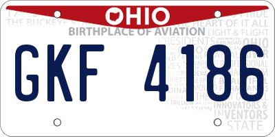 OH license plate GKF4186