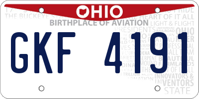OH license plate GKF4191