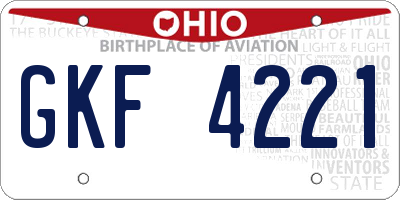 OH license plate GKF4221