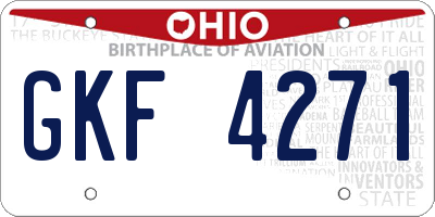 OH license plate GKF4271