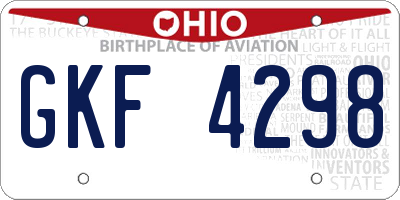 OH license plate GKF4298