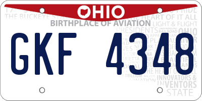 OH license plate GKF4348