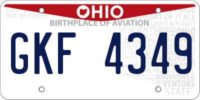 OH license plate GKF4349