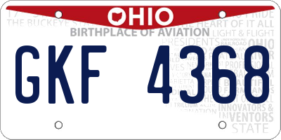 OH license plate GKF4368