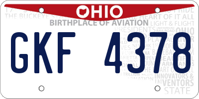 OH license plate GKF4378
