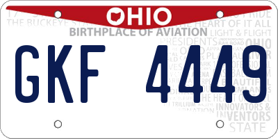 OH license plate GKF4449